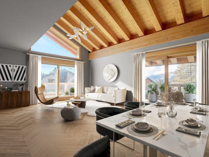 Photo 2 of the property 84229363 - prestigious duplex in the heart of crans-montana